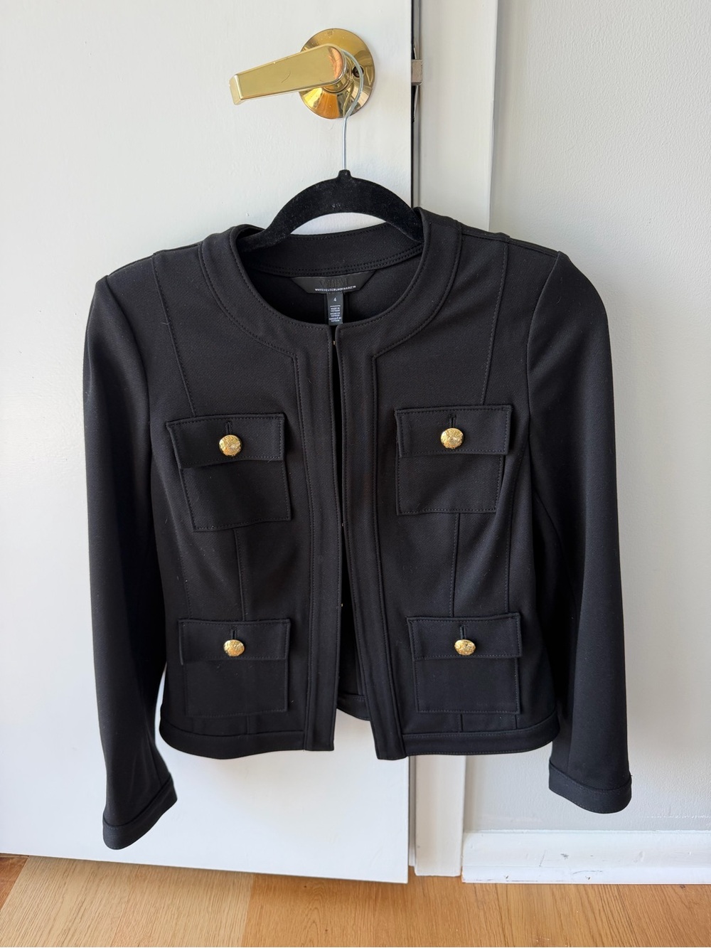 WHBM Black Blazer with Gold Buttons
